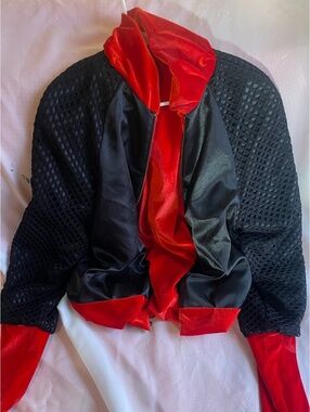 Reversible Satin/Mesh and Velvet Bomber Jacket - Large XLong
